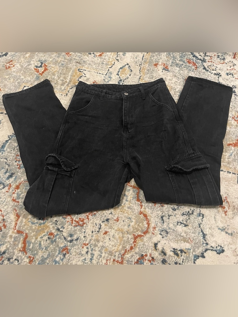 Black Cargo Jeans